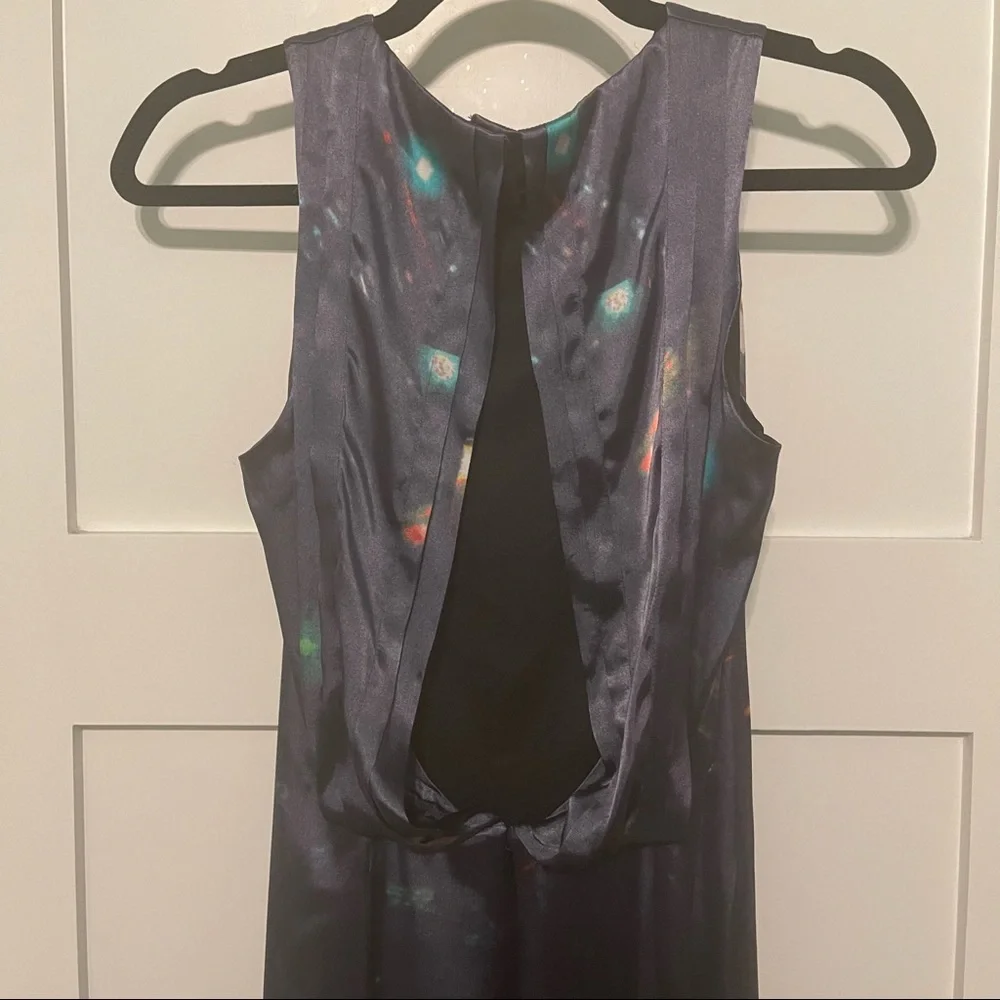 NWT H&M size 2 gorgeous blue purple silk blend dress gown with draped back! - Picture 9 of 13